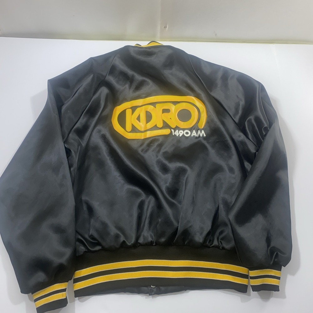 Vintage Dunbrooke‎ Pla Jac 1490 AM KDRO Radio Station Satin Jacket Size Medium
